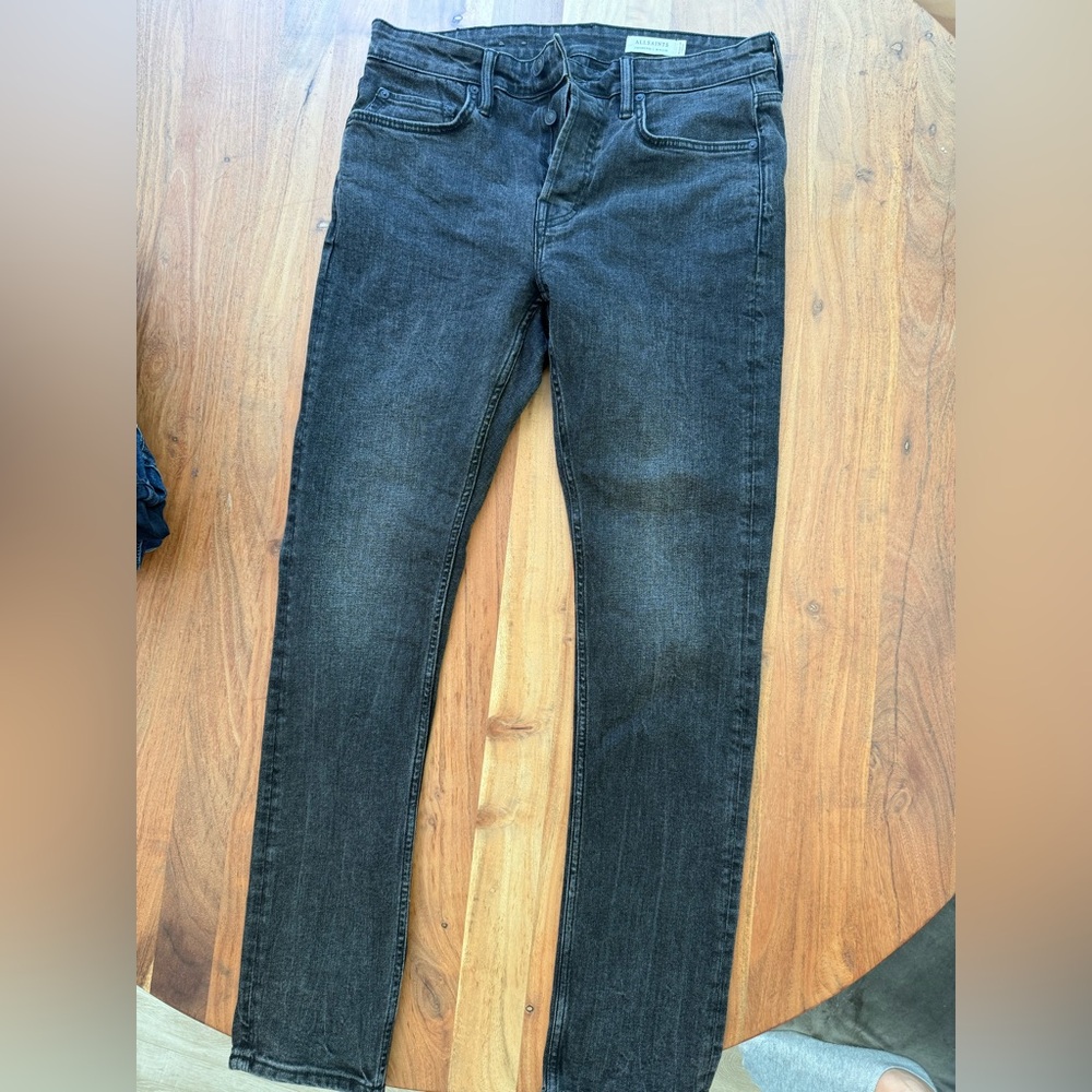 Men's All Saints Jeans Distressed/faded black
